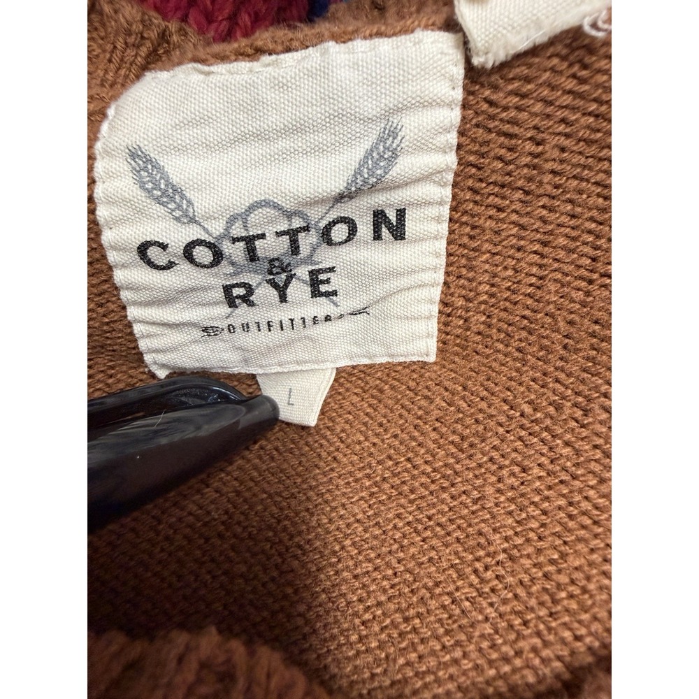 Cotton & Rye Outfitters Womens L Longhorn Skull Sweater Brown & Tan Western - Picture 4 of 9